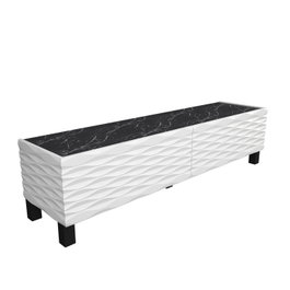 Hanah Home Lerze Soporte para televisor Blanco y Negro